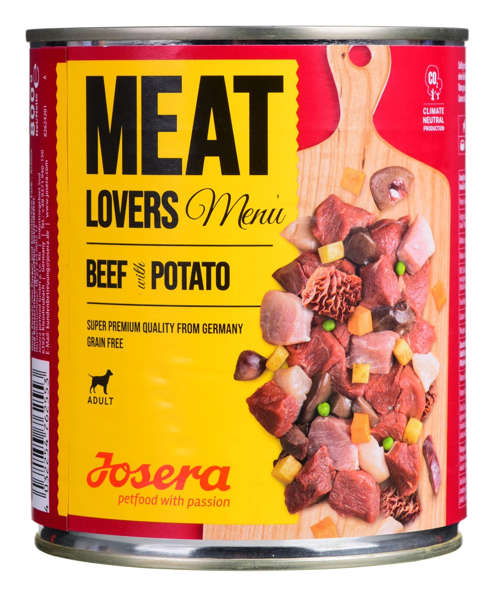 Josera Meat Lovers Menu jautiena with bulvės konservuotas pašaras šunims su jautiena ir bulvėmis, 800g