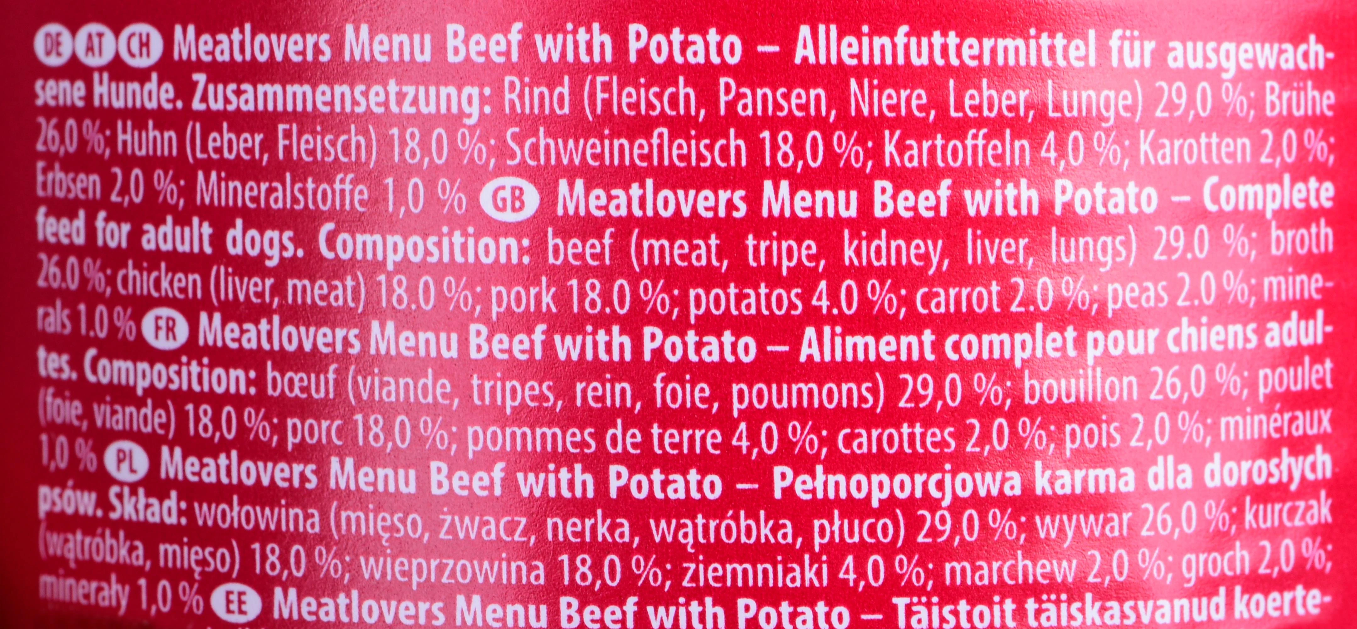 Josera Meat Lovers Menu jautiena with bulvės konservuotas pašaras šunims su jautiena ir bulvėmis, 400g