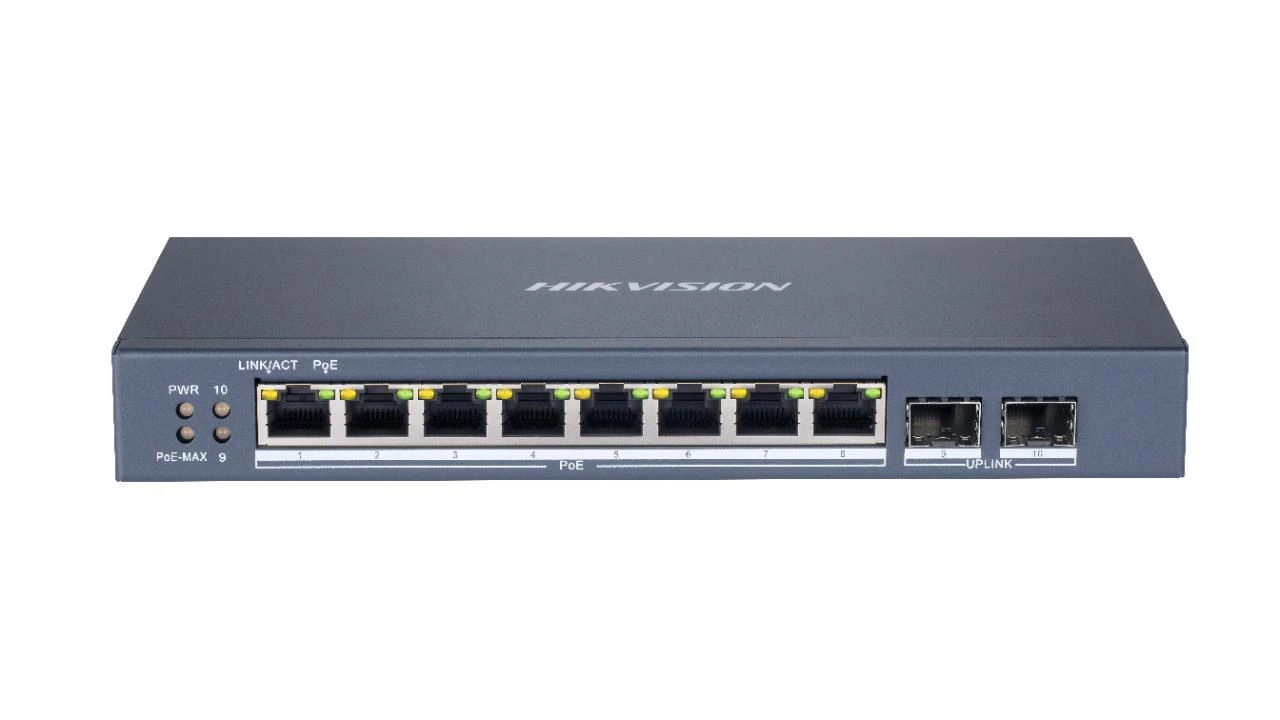 Šakotuvas SWITCH POE DS-3E1510P-SI 8 PRIEVADŲ SFP Hikvision