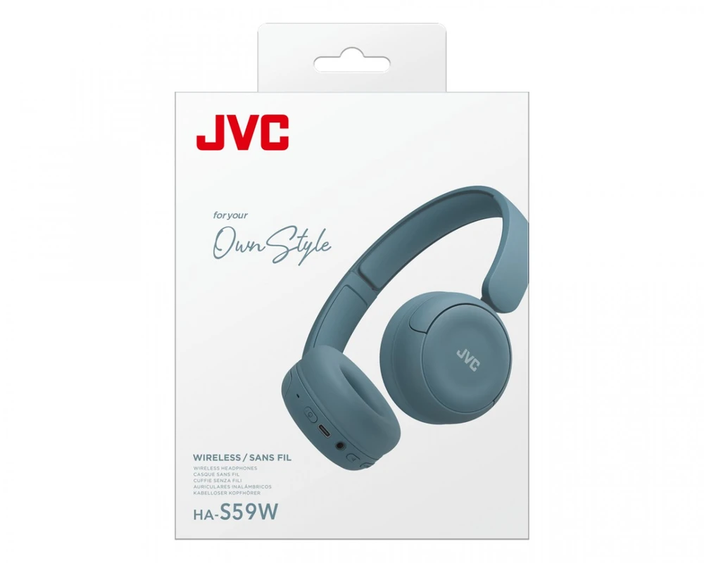 JVC, HA-S59W-BU, matinės juodos sp. dinaminės ausinės, mikrofonas
