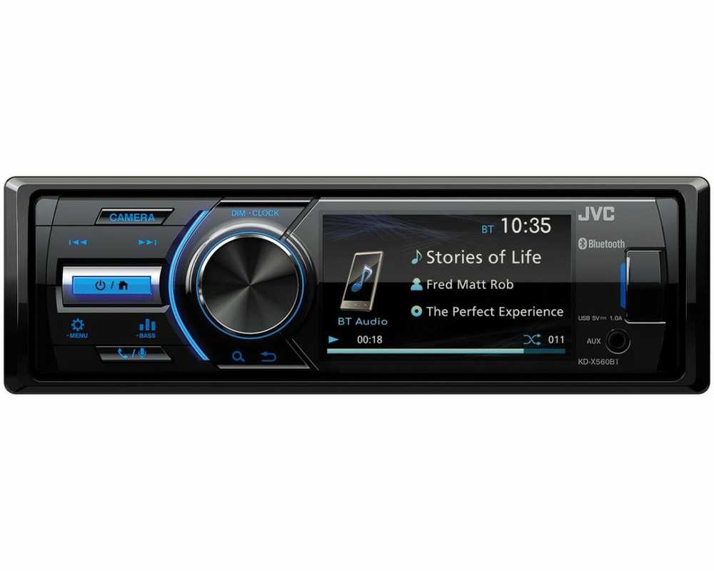 Automagnetola Nešiojamas stereo automobilis JVC KDX-560BT (Bluetooth, USB + AUX)