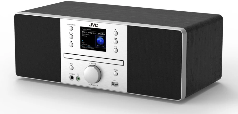 JVC RD-E874B Tower Bluetooth 20 W Juodas, Sidabrinis