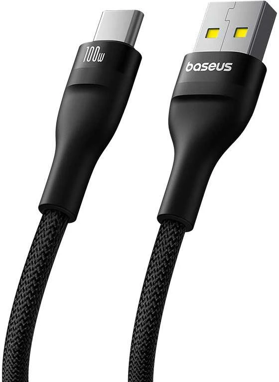 „Baseus flash 2“ USB-USB C laidas 100 W, 2 m (juodas)