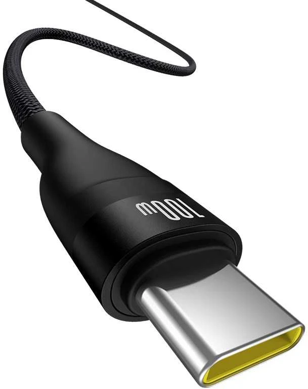„Baseus flash 2“ USB-USB C laidas 100 W, 2 m (juodas)