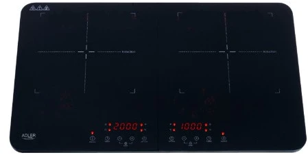 AD 6516 | Adler Cooker | Touch controls | Number of burners/cooking zones 2 | Induction | Juodas