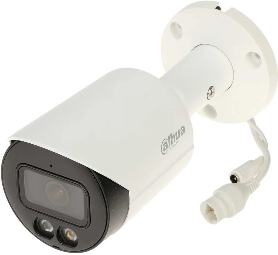 „Dahua Technology Co“ IP kamera, cilindras, 5MP, „STARLIGHT“, 1/2.7 colio, 2.8 mm, 111° F1.6, 25 kadrai per sekundę, IR+LED, 30 m, WDR, IVS, IP67, mikrofonas