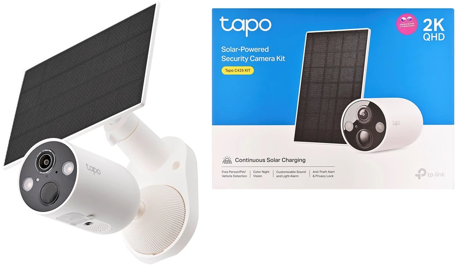 TP-Link Tapo saulės energija varomų apsaugos kamerų rinkinys 1 × C425, 1 × A201
