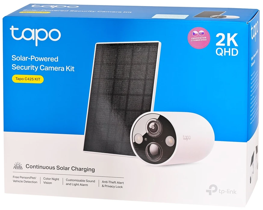 TP-Link Tapo saulės energija varomų apsaugos kamerų rinkinys 1 × C425, 1 × A201