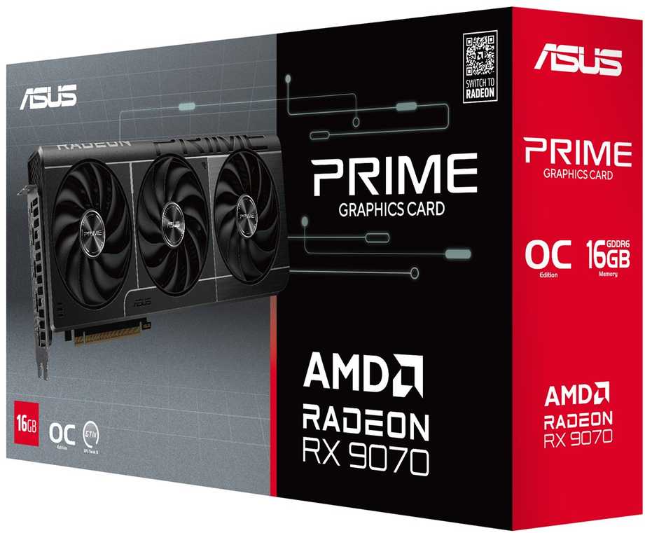 Vaizdo plokštė ASUS Prime Radeon RX 9070 EVO OC Edition, 16384 MB GDDR6