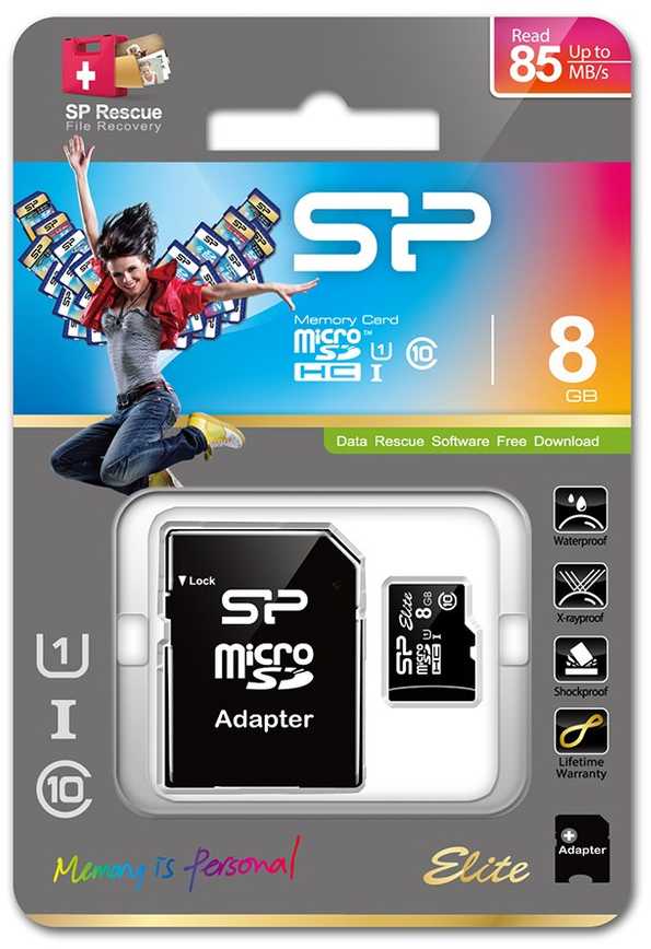 Karta pamięci silicon power microsdhc elite 8gb cl10 uhs-1 (u1) + adapter microsd-sd (sp008gbsthbu1v10sp)
