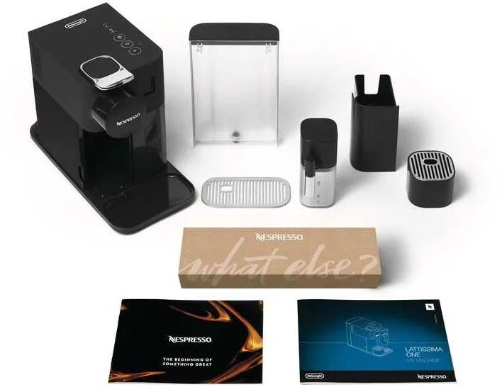 Automatinis kavos aparatas su pieno plakikliu Delonghi EN510.W Nespresso, Juodos spalvos