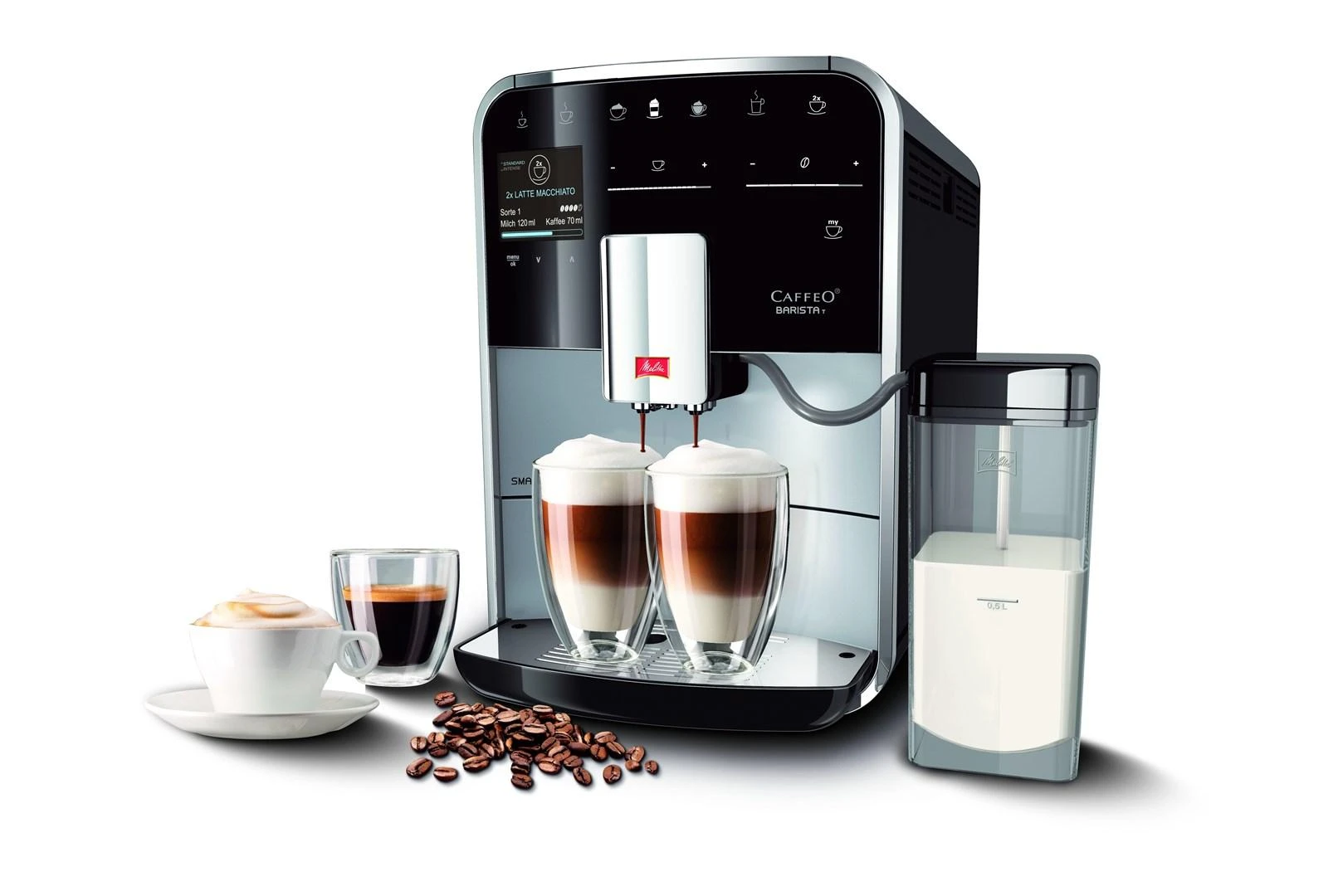 Kavos aparatas Melitta F83/0-101 automatinis, Sidabrinės spalvos
