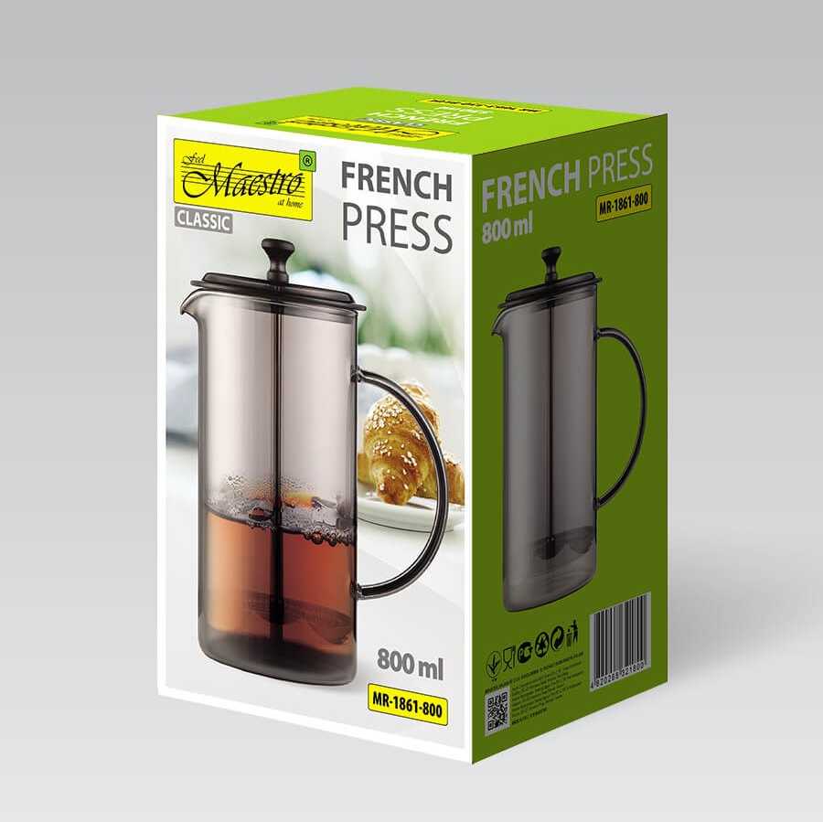 Prancūziškas presas MAESTRO MR-1861 (MR-1861-800) 800 ml permatomas