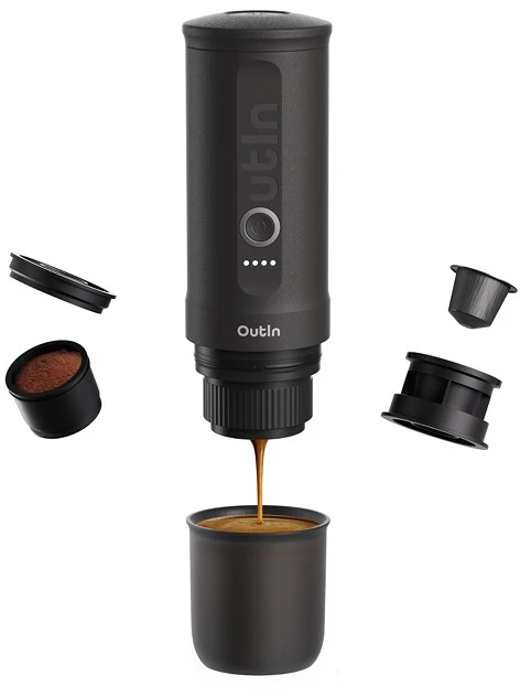 OUTIN NANO rankinis espresso kavos aparatas, pilka (Ekspozicinė prekė)