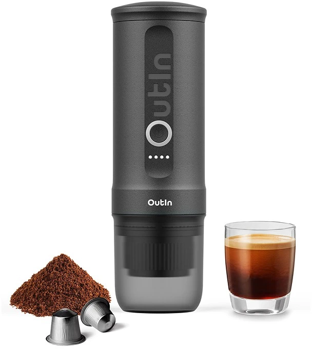 OUTIN NANO rankinis espresso kavos aparatas, pilka (Ekspozicinė prekė)