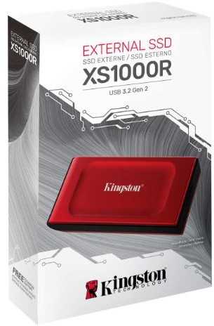 Kietasis diskas Kingston Dysk ssd xs1000r 2tb usb3.2 gen2.2 zewnętrzny red