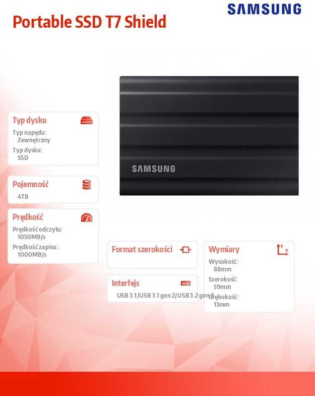 Kietasis diskas Dysk ssd samsung t7 4tb mu-pe4t0s/eu