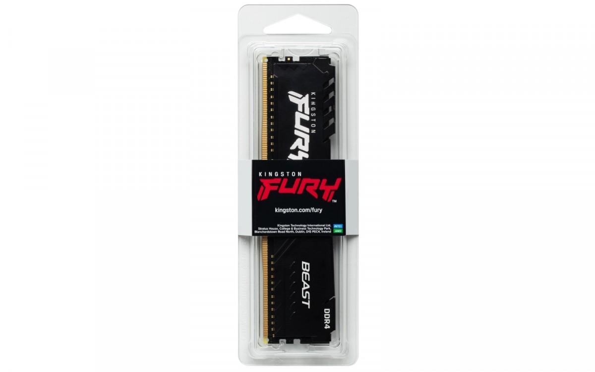 RAM „Kingston Fury Beast“ 8 GB, DDR4, 3600 MHz, kompiuteris / serveris, registracijos Nr., ECC Nr.