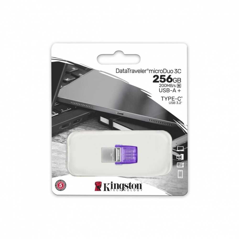 Kingston Pendrive usb data traveler microduo 3c g3 256gb usb-a/usb-c
