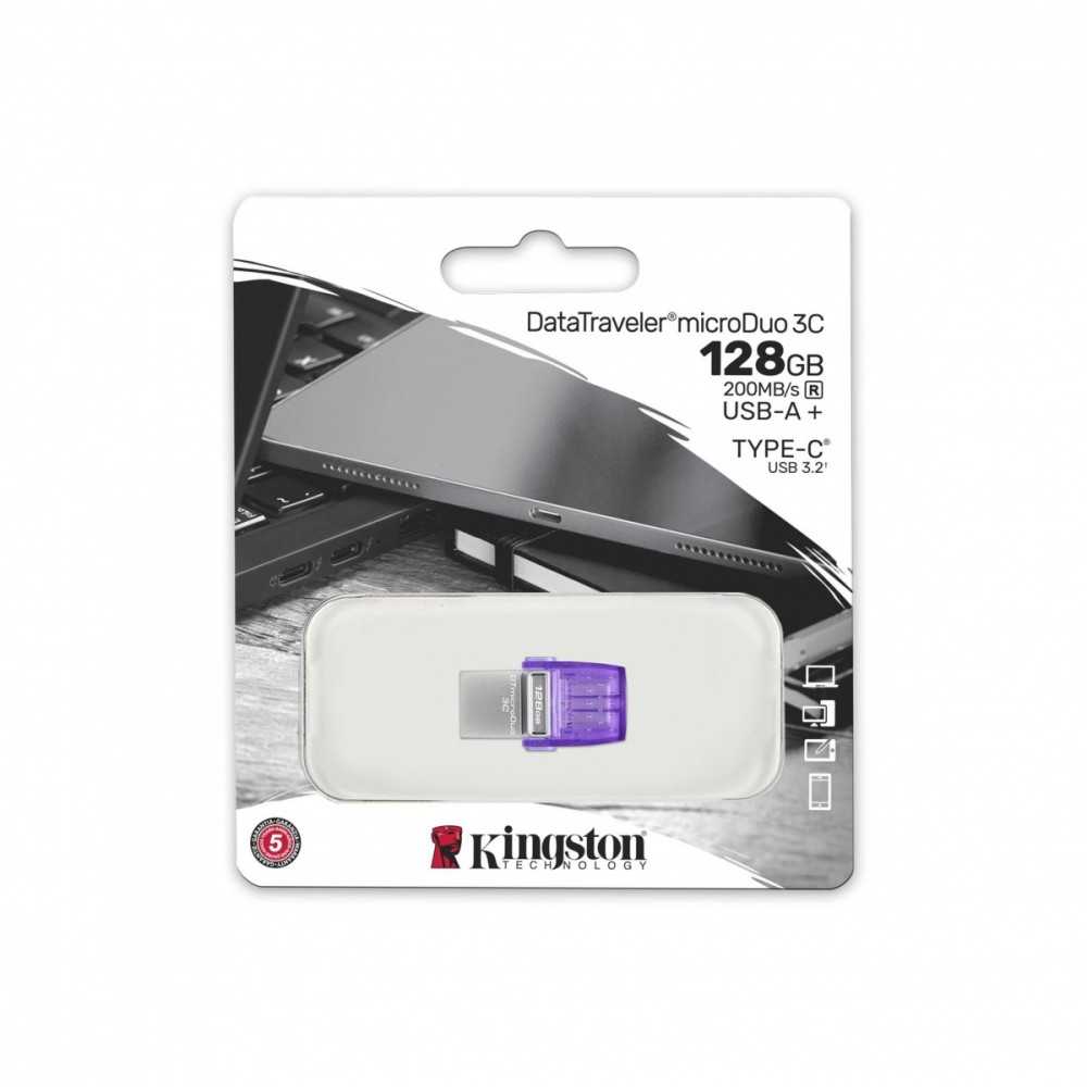 Kingston flash 128gb usb 3.2 datatraveler microduo 3c