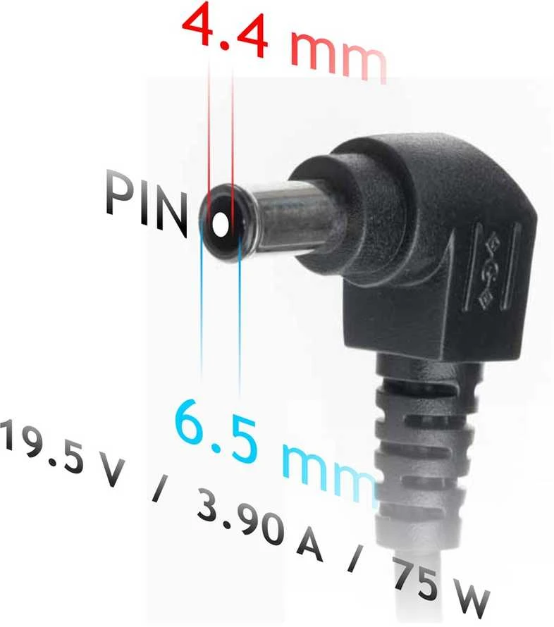 Kintamosios srovės adapteris akyga ak-nd-19, skirtas sony nešiojamam kompiuteriui (19,5 V; 3,9 A; 75 W; 6,5 mm x 4,4 mm)