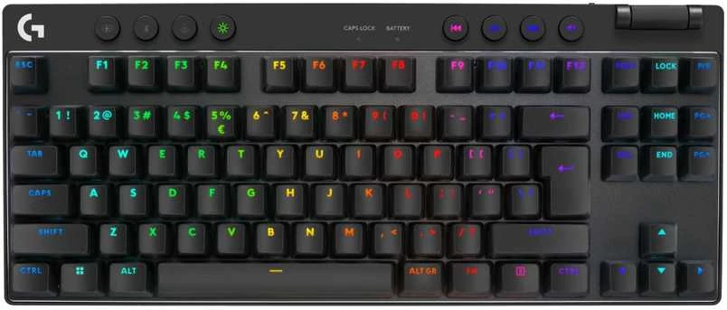 Žaidimų klaviatūra Logitech G Pro X TKL Lightspeed, US išdėstymas, Juodos spalvos