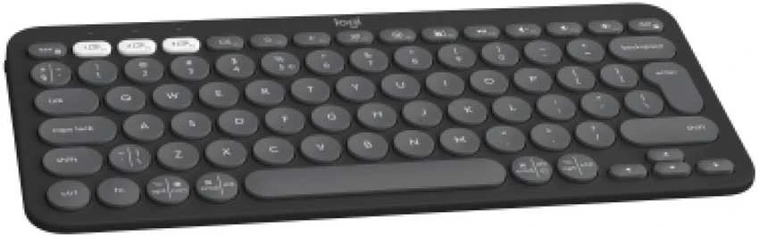 Belaidė klaviatūra Logitech PEBBLE KEYS 2 K380S, Grafito spalvos, Išdėstymas: US tarptautinis (Qwerty)