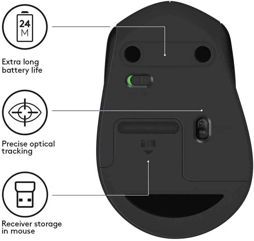 Klaviatūra Pelė logitech m330 910-004909 (usb 2.0; spalva juoda; optinė)