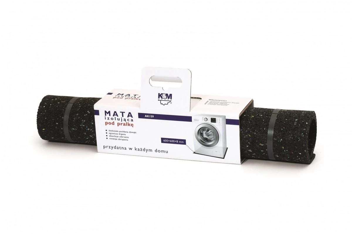 K&M Paklotas po skalbimo mašina K ampM AK 159, juoda, 60 cm x 60 cm x 0.8 cm