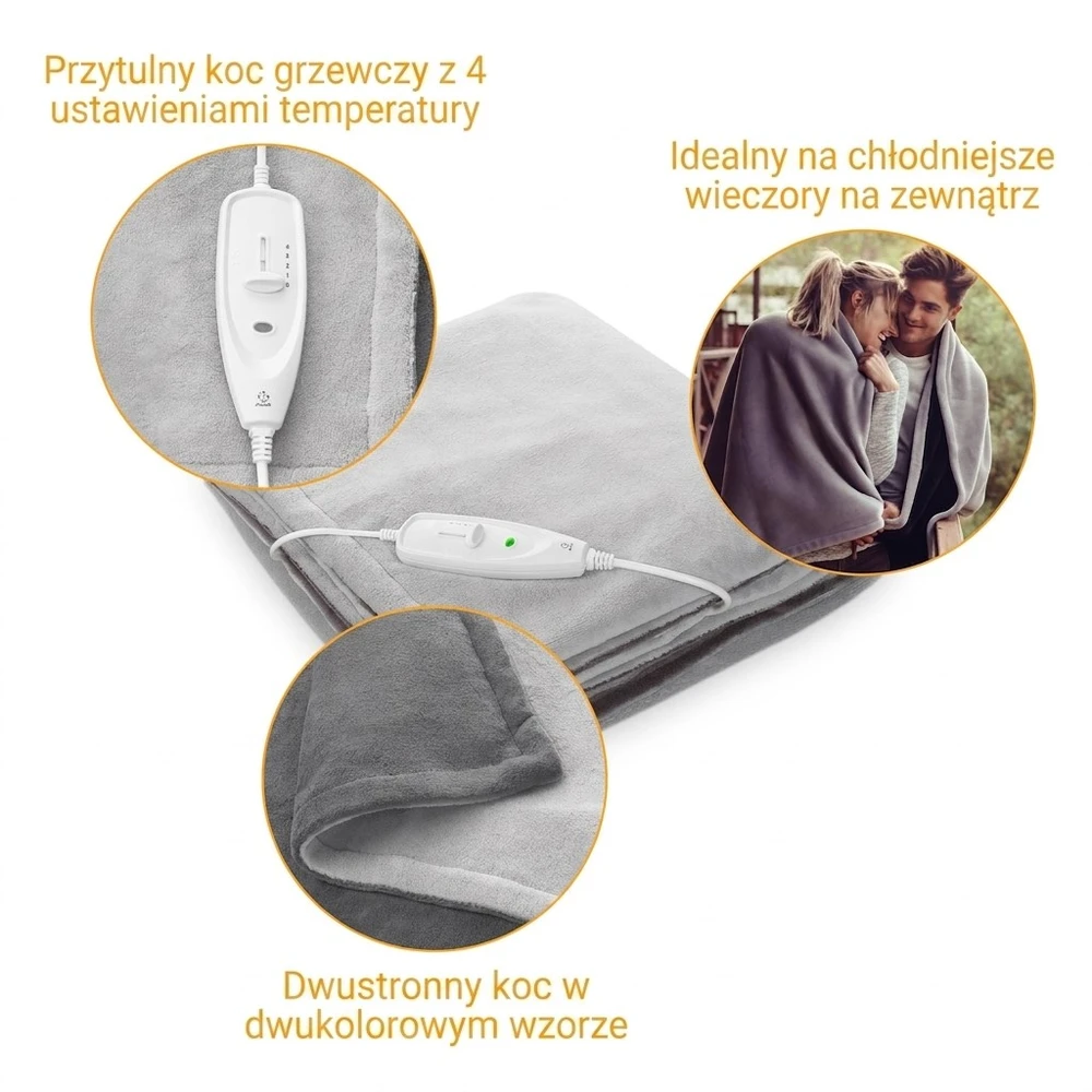 Medisana | Šildymo antklodė | HDW Cozy | Šildymo lygių skaičius 4 | Asmenų skaičius 1-2 | Skalbiamas | Nuotolinio valdymo pultas | Oeko-Tex® standartas 100 | 120 W | Pilkas