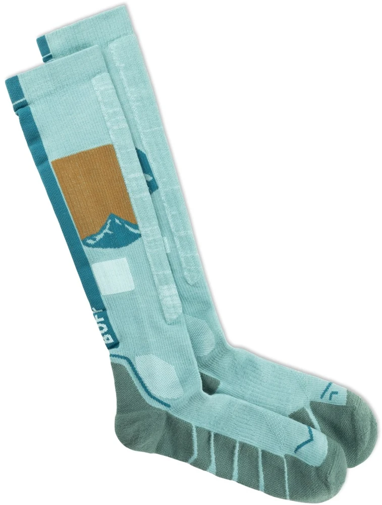 BUFF Merino HW Over Calf Socks HW01, Žalias L