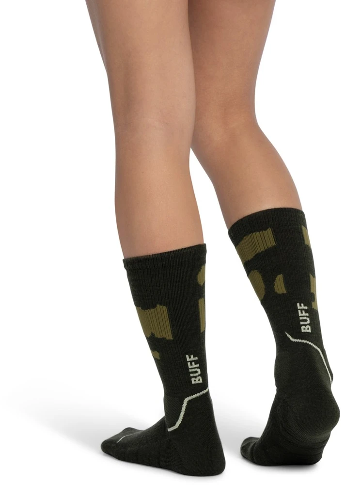 BUFF Merino MW Crew Socks MWC2 Beetle Socks, Žalias L