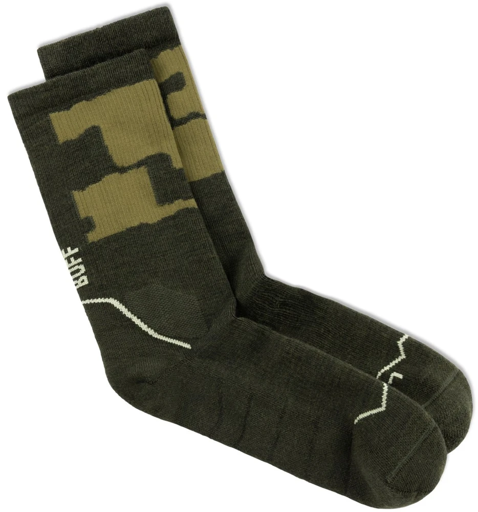 BUFF Merino MW Crew Socks MWC2 Beetle Socks, Žalias L