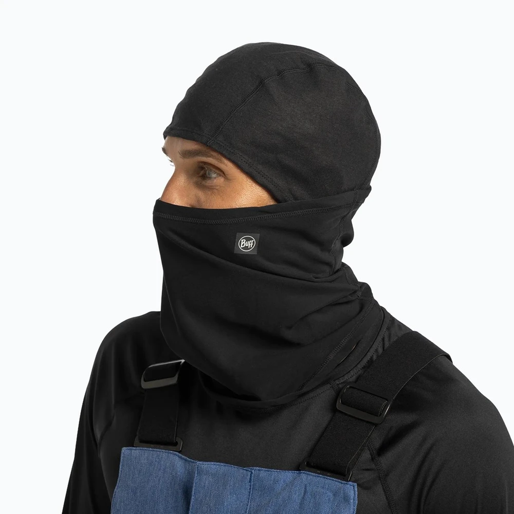 Kominiarka BUFF TECH FLEECE HINGED BALACLAVA SOLID Juodas