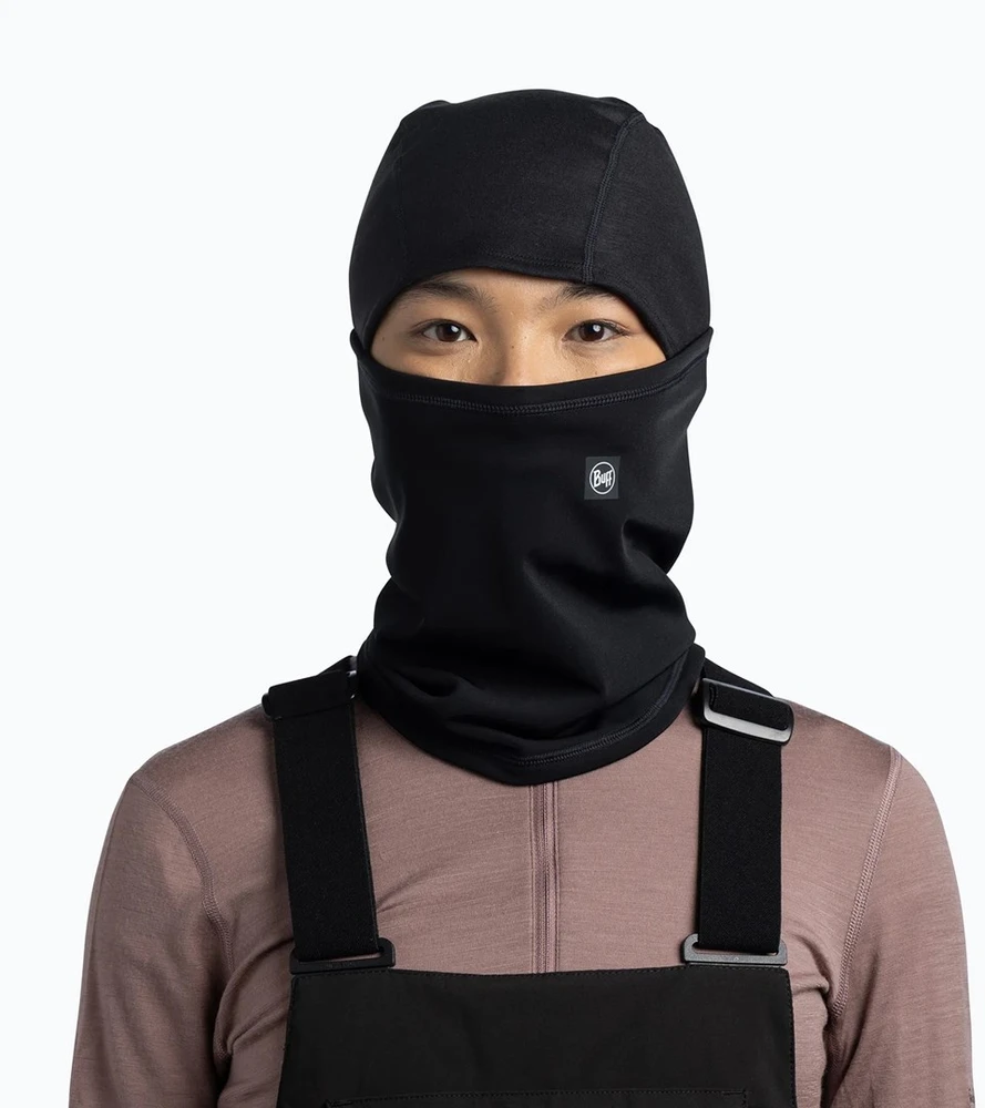 Kominiarka BUFF TECH FLEECE HINGED BALACLAVA SOLID Juodas