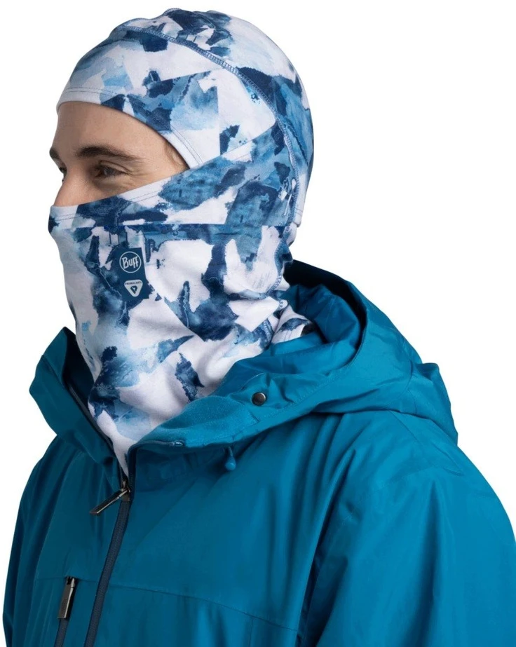 BUFF Thermonet Hinged Balaclava Synth, Baltas-Mėlyna