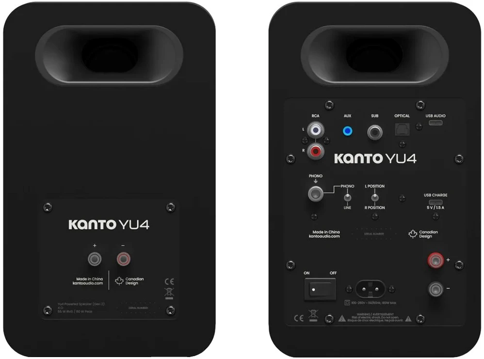 Kompiuterio kolonėlės Kanto audio yu4 ? aktyvūs garsiakalbiai 140w bluetooth / phono ? matiniai juodi (pora)