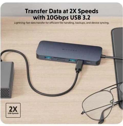 Hiper | „HyperDrive Next 11“ prievado USB-C šakotuvas | HD4006GL | Ethernet LAN (RJ-45) jungtys 1 | HDMI jungtys kiekis 2 x 4K 60Hz