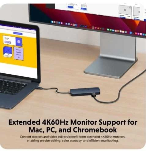 Hiper | „HyperDrive Next 8 Port“ USB-C šakotuvas, 140 W | Ethernet LAN (RJ-45) jungtys 1 | HDMI jungtys kiekis 1