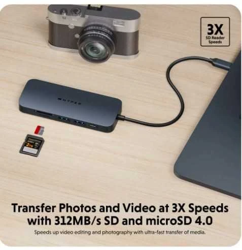 Hiper | „HyperDrive Next 8 Port“ USB-C šakotuvas, 140 W | Ethernet LAN (RJ-45) jungtys 1 | HDMI jungtys kiekis 1