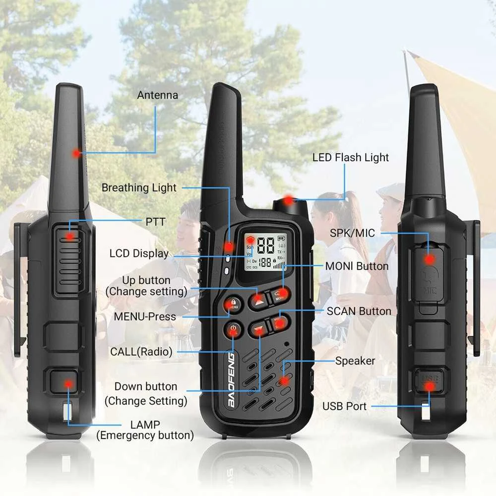 Krótkofalówka baofeng bf-t25e juoda, 2 sztuki