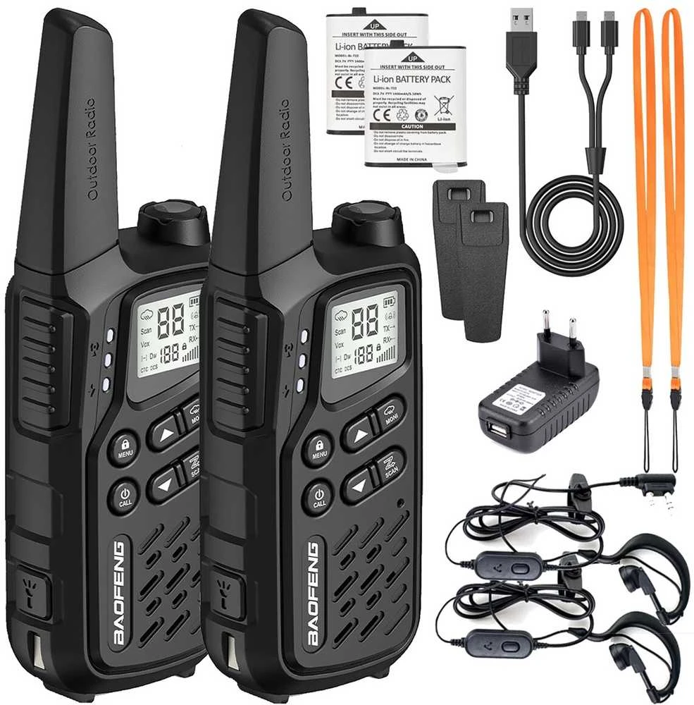 Krótkofalówka baofeng bf-t25e juoda, 2 sztuki
