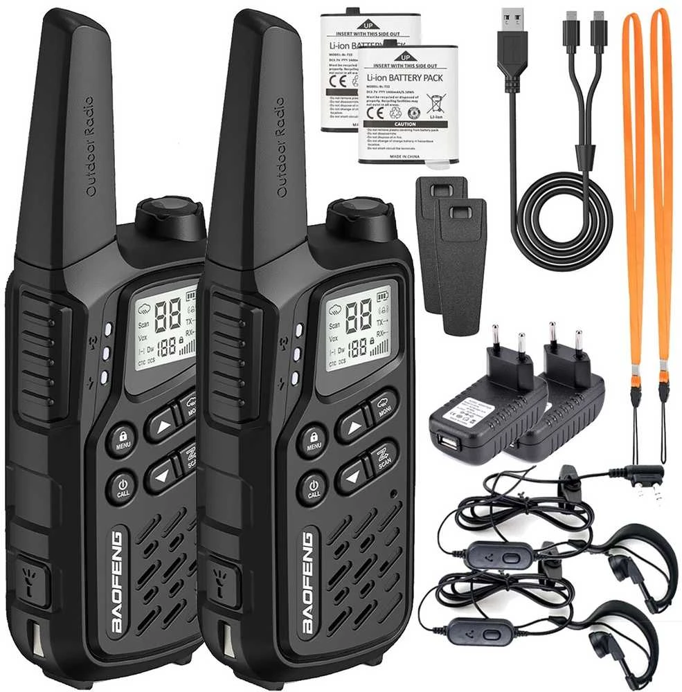 Krótkofalówka baofeng bf-t25e juoda, 2 sztuki