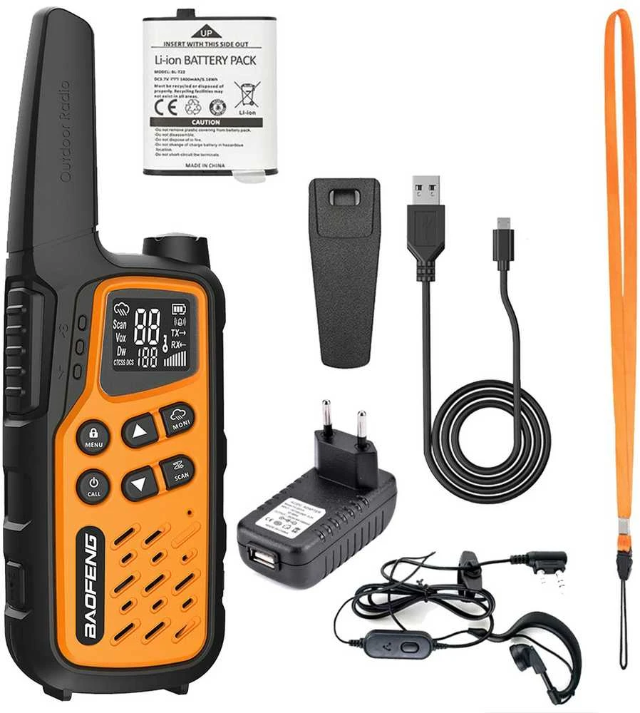 Krótkofalówka baofeng bf-t25e oranžinė, 2 sztuki