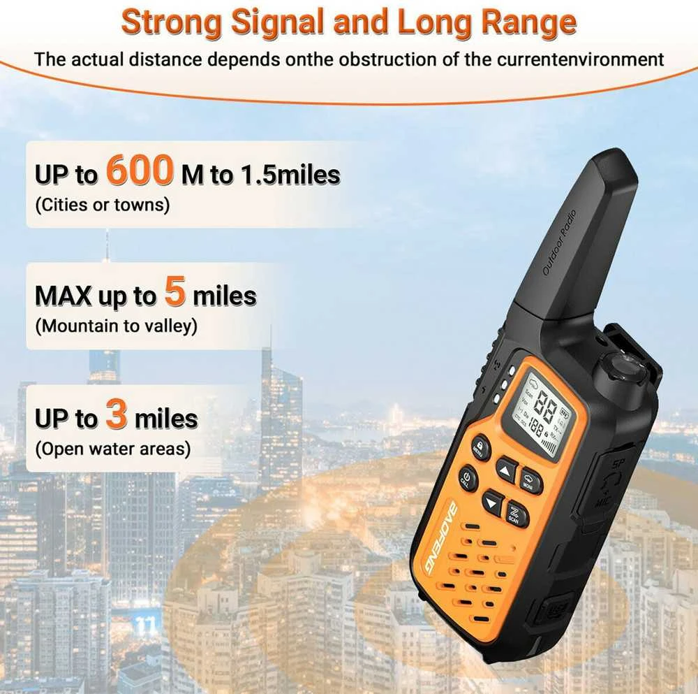 Krótkofalówka baofeng bf-t25e oranžinė, 2 sztuki