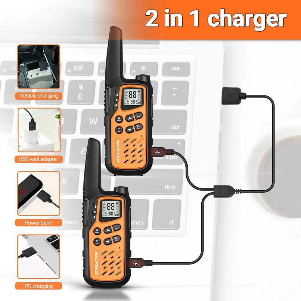 Krótkofalówka baofeng bf-t25e oranžinė, 2 sztuki
