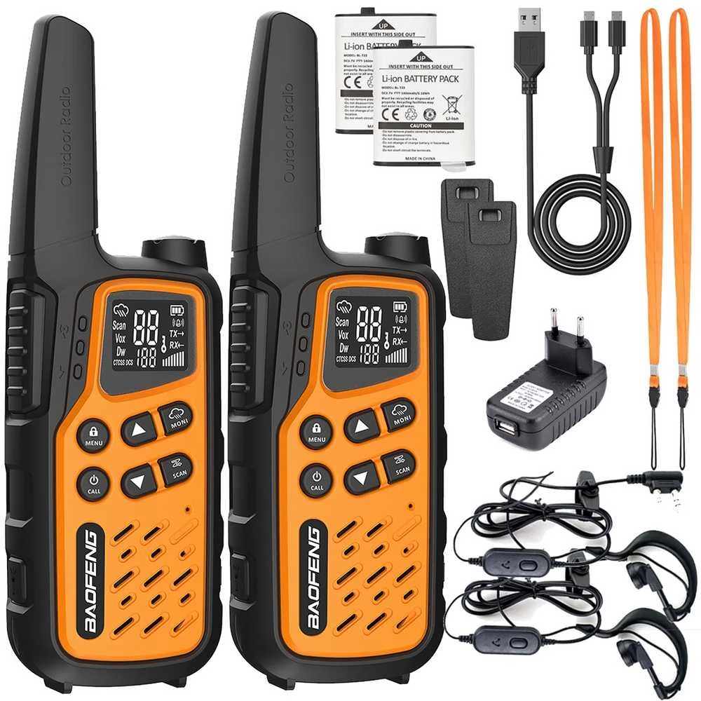 Walkie-Talkie Baofeng BF-T25E Oranžinis, 2 pieces