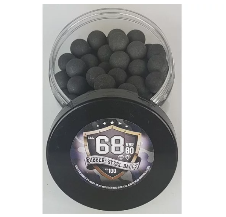 Gumos ir metalo rutuliai Guard Power cal. 68-100 vnt.