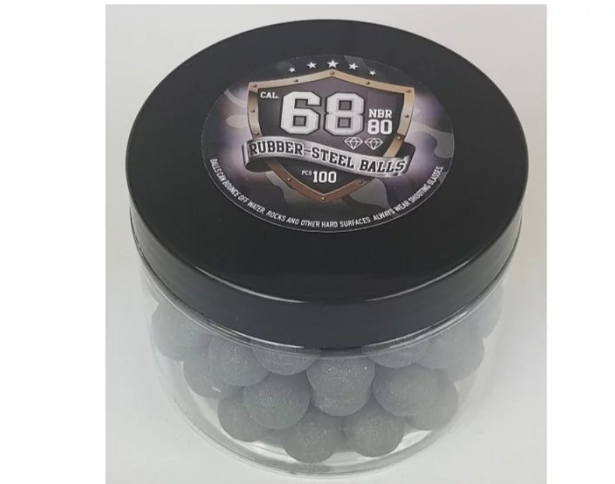 Gumos ir metalo rutuliai Guard Power cal. 68-100 vnt.
