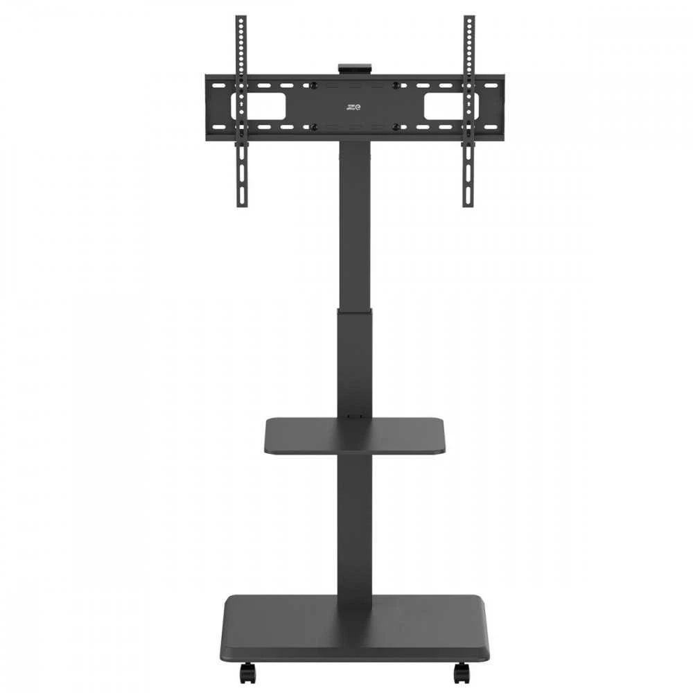 Laikiklis Televizoriaus stovas / vežimėlis „Ergo-Office“, maks. apkrova 50 kg / 5kg lentyna, maks. VESA 600x400, įmontuotas maitinimo lizdas, juodas, ER-304 B
